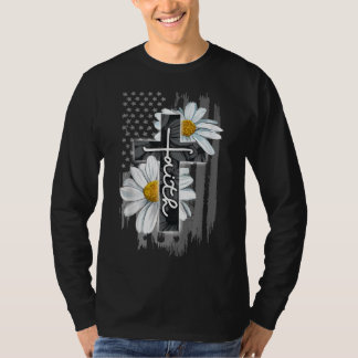 Camiseta Faith Bandera Americana Daisy Christian Faith Jesu