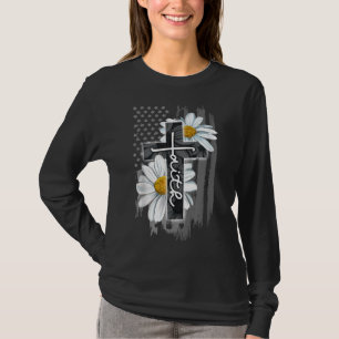 Camiseta Faith Bandera Americana Daisy Christian Faith Jesu