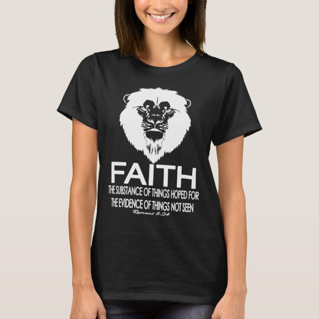 Camiseta Faith Bible Scripture Guay Leon Romans 824 Christi (Anverso)