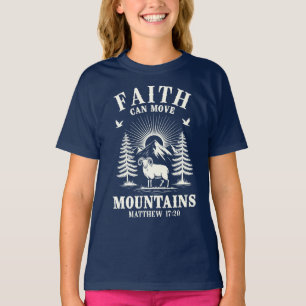Camiseta Faith Can Move Mountains Matthew 17:20 Biblia Chri