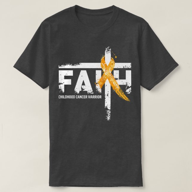 Camiseta Faith Children Cancer Awareness Gold Ribbon Chris (Diseño del anverso)