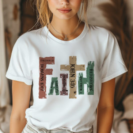 Camiseta Faith Christian Cross Bible Verse