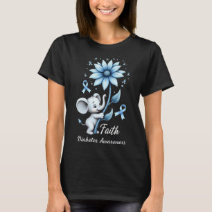 Camiseta Faith Cute Elephants Sunflower Diabetes Conciencia