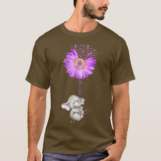 Camiseta FAITH Elephant Holding Purple Sunflower Epilepsy A