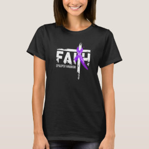 Camiseta Faith Epilepsy Awareness Purple Ribbon Christian C