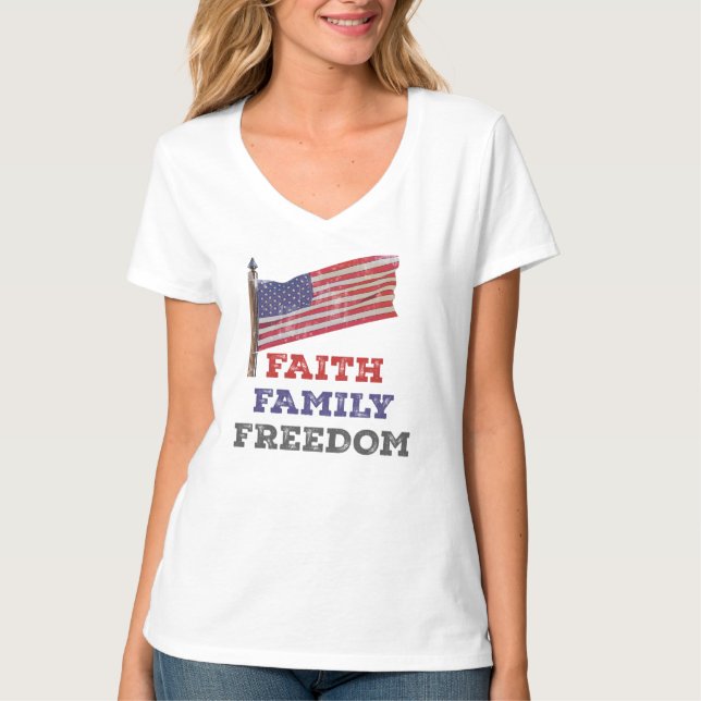 Camiseta Faith Family Freedom (Anverso)