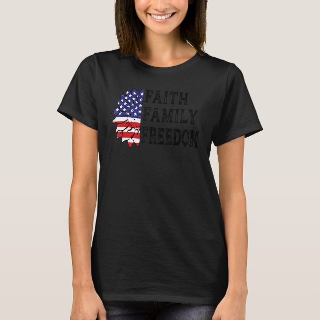 Camiseta Faith Family Freedom America (Anverso)