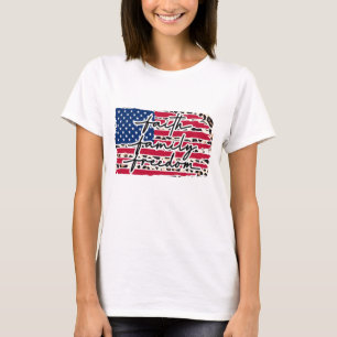 Camiseta Faith Family Freedom American Flag