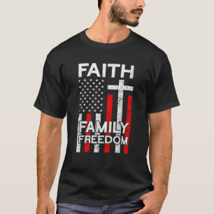 Camiseta Faith Family Freedom American Flag Estados Unidos