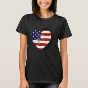 Camiseta Faith Family Freedom American Flag Heart 4th Of Ju
