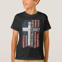 Faith Family Freedom - Bandera cristiana ventilado