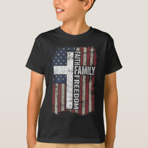 Camiseta Faith Family Freedom - Bandera cristiana ventilado