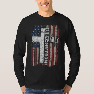 Camiseta Faith Family Freedom - Bandera cristiana ventilado