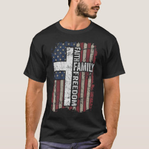 Camiseta Faith Family Freedom - Bandera cristiana ventilado