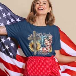 Camiseta Faith Family Freedom Christian American Patriotic