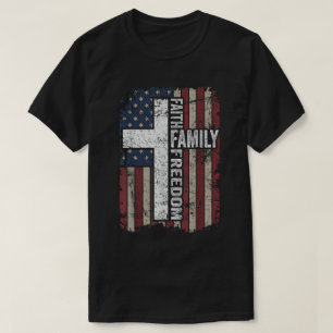 Camiseta Faith Family Freedom Cruz de la bandera de Estados