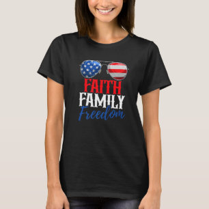 Camiseta Faith Family Freedom Cute 4 De Julio American Fla