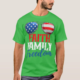 Camiseta Faith Family Freedom Cute 4 De Julio American Fla