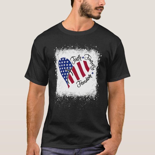 Camiseta Faith Family Freedom Patriotic 4 De Julio Christi (Anverso)