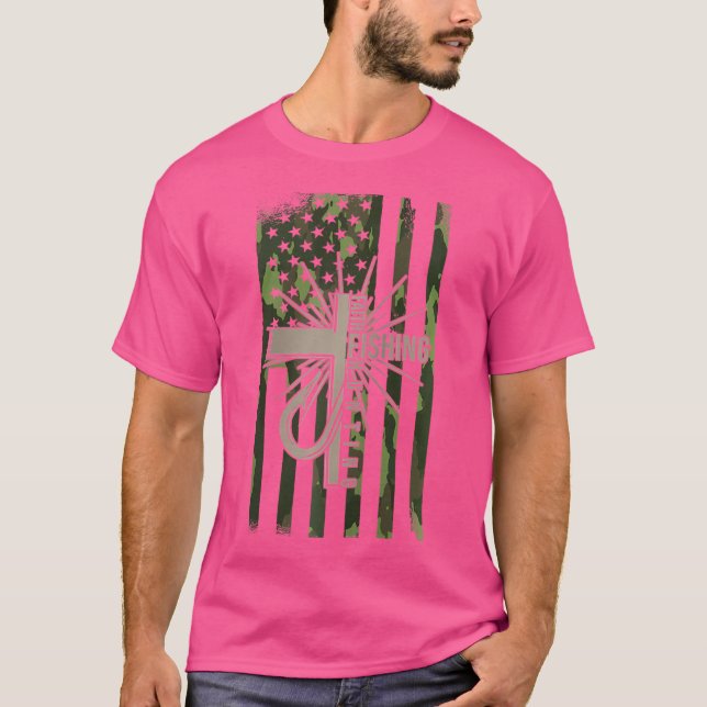 Camiseta Faith Fishing Hunting Christian Cross Hunter Ameri (Anverso)