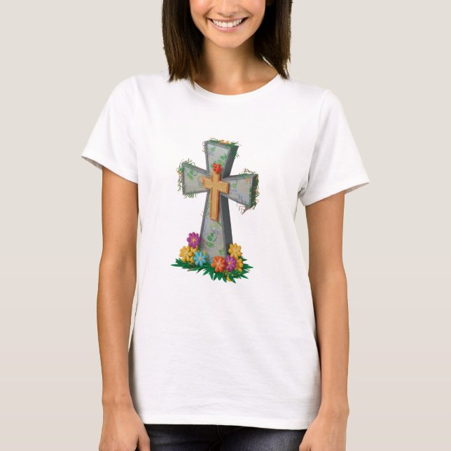 Camiseta Faith Floral Christian Womens (Anverso)