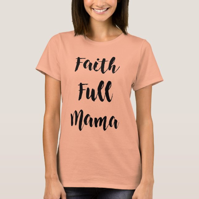 Camiseta Faith-Full Mama Gray Crew-Neck Tee (Anverso)