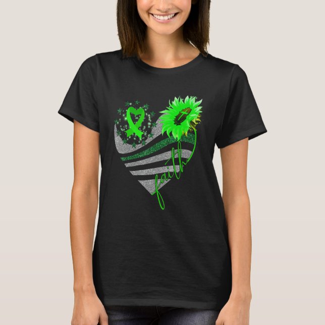 Camiseta Faith Gastroparesis Awareness Sunflower Heart Ribb (Anverso)