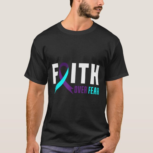 Camiseta Faith God Fear Support Suicide Prevention Awarenes (Anverso)