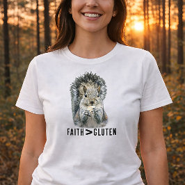 Camiseta Faith Greater Than Gluten Funny Christian Squirrel
