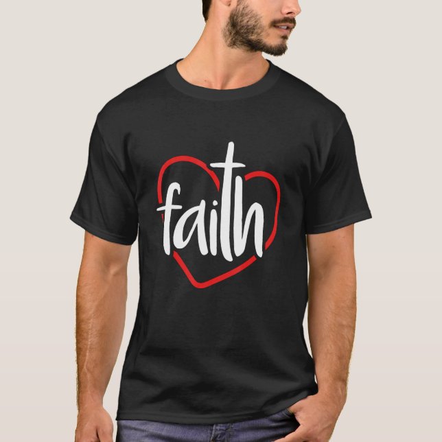 Camiseta Faith Heart Christian Religious (Anverso)