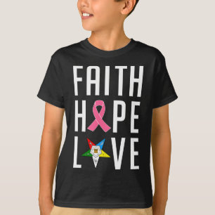 Camiseta Faith Hope Ama A La Estrella Oriental Del Cáncer D