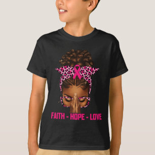 Camiseta Faith Hope ama a las mujeres negras afro-cristiana