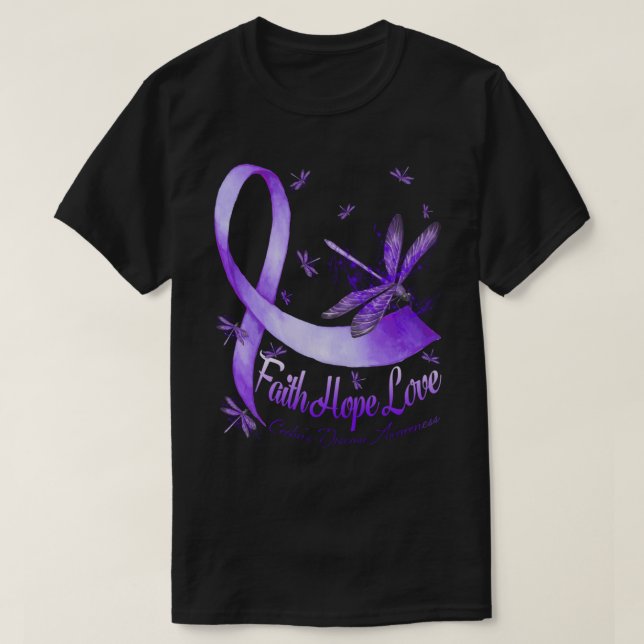 Camiseta Faith Hope ama el drama de la conciencia de la enf (Diseño del anverso)