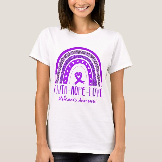 Camiseta Faith Hope ama la conciencia de Alzheimer (Anverso)
