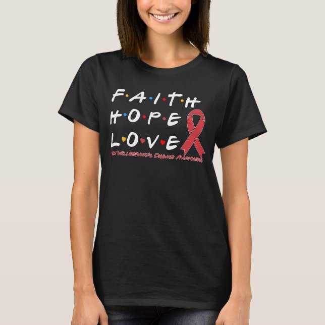 Camiseta Faith Hope ama la conciencia de la enfermedad de V (Anverso)