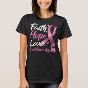 Camiseta Faith Hope ama la conciencia sobre el cáncer de ma