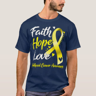 Camiseta Faith Hope ama la conciencia sobre el cáncer infan