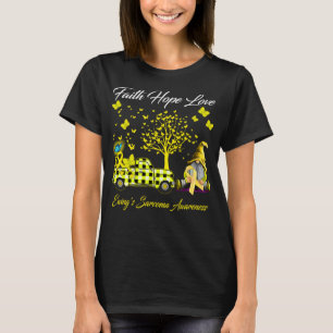 Camiseta Faith Hope ama la conciencia sobre el sarcoma de E
