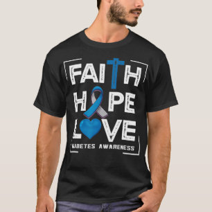 Camiseta Faith Hope ama la conciencia sobre la diabetes