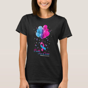 Camiseta Faith Hope Cure Butterflies Club de Cinta Rosa Azu