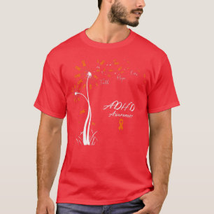 Camiseta Faith Hope Cure Dandelion Naranja Ribbon Aware