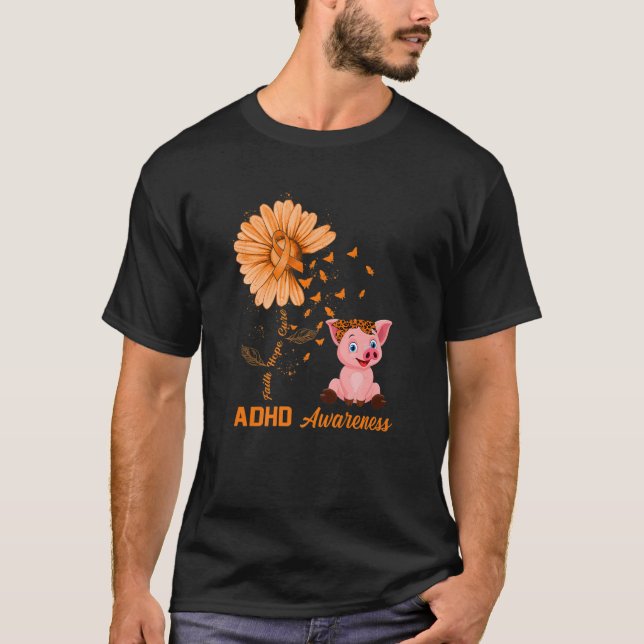 Camiseta Faith Hope Cure Pig Con Daisy Flower TDA Awarene (Anverso)
