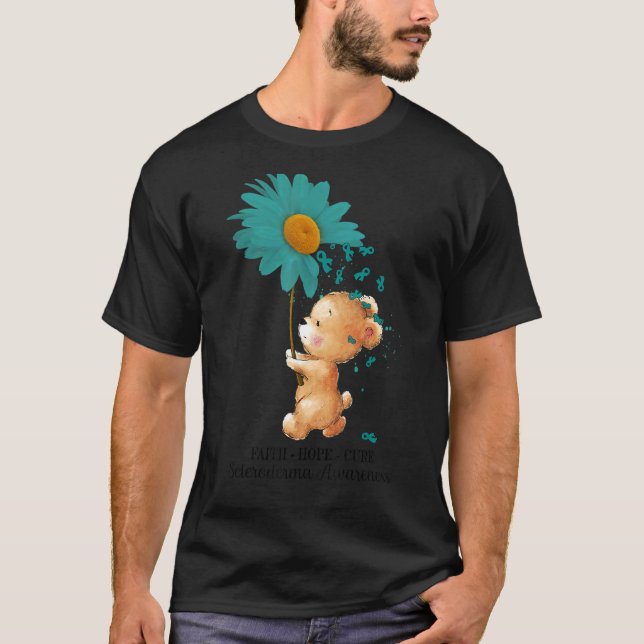Camiseta Faith Hope Cure Verde azulada Scleroderma Awarenes (Anverso)