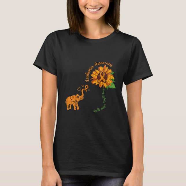 Camiseta Faith Hope Fight Love Leukemia Awareness Ribbon Gr (Anverso)