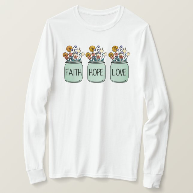 Camiseta Faith Hope Love (Anverso del diseño)