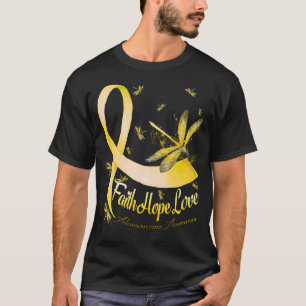 Camiseta Faith Hope Love Adenosarcoma Awareness Dragonfly