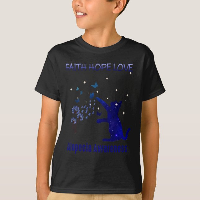 Camiseta Faith Hope Love Alopecia Conciencia (Anverso)