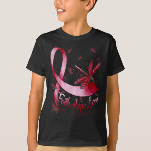 Camiseta Faith Hope Love Aneurysm Awareness Dragonfly