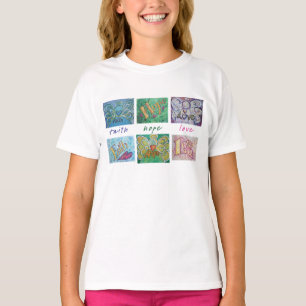 Camiseta Faith Hope Love Art Collage T-shirt (Front & Back)