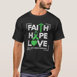 Camiseta Faith Hope Love Bile Duct Conciencia sobre el cánc